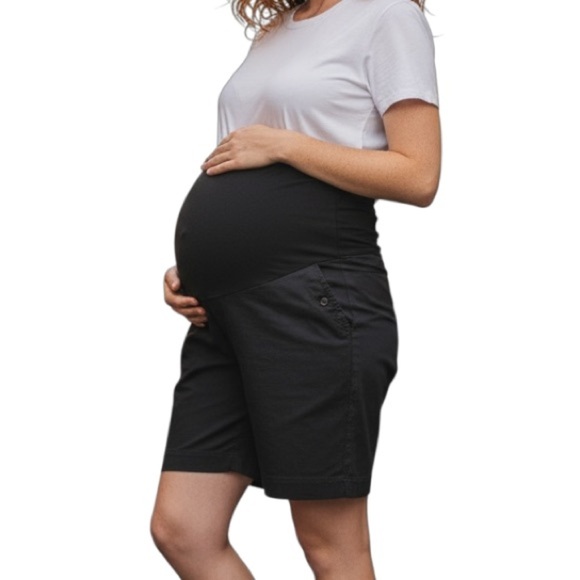 Black Secret Fit Belly Plus Size Maternity Shorts Size 3X - Picture 1 of 12
